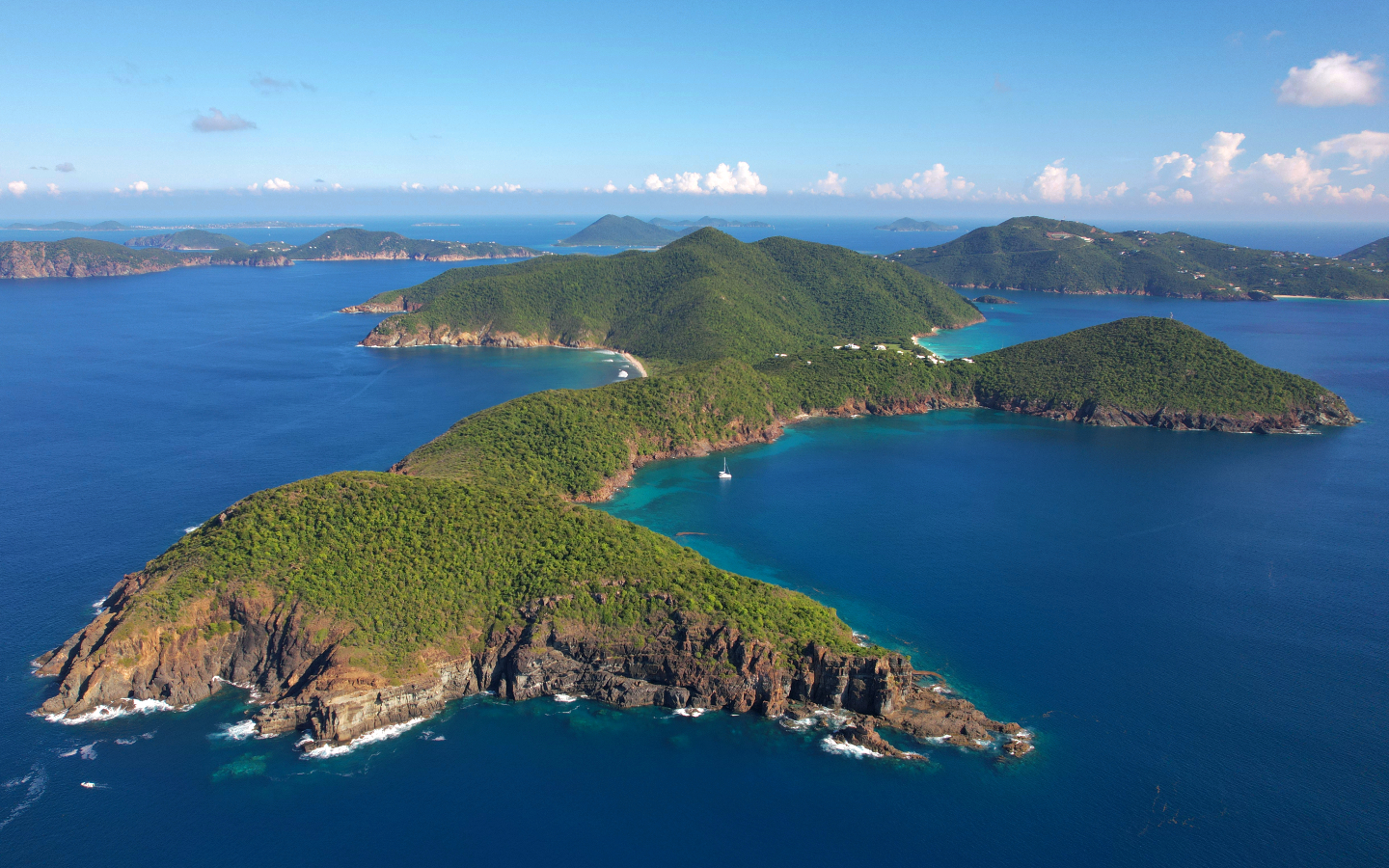 Aerial view of Muskmelon Bay in the British Virgin Islands
